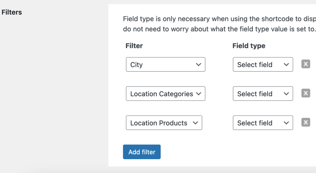 Screenshot of Cardinal filter settings screen highlighting new Location Categories and Location Products filter options.